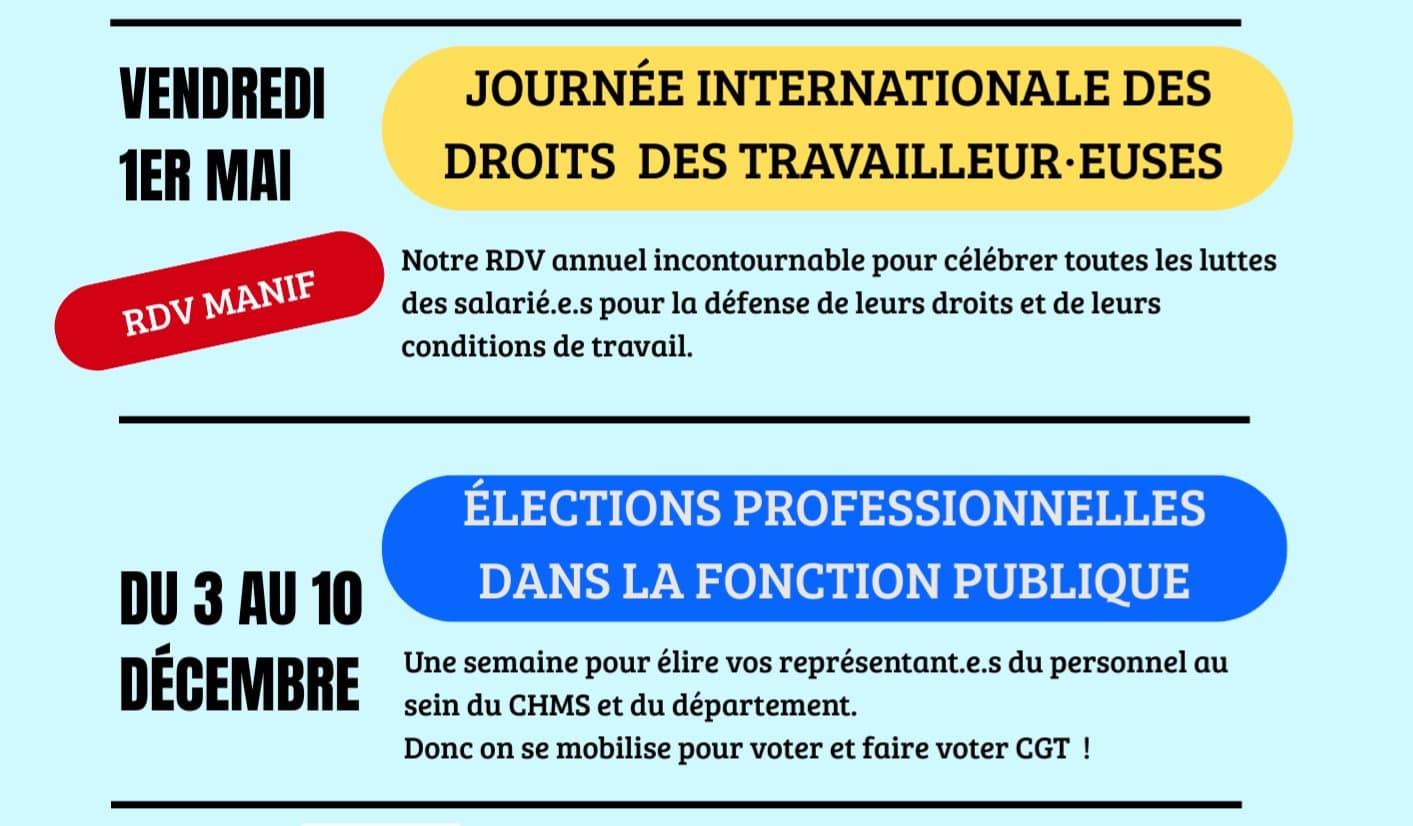 Agenda 2026 de la CGT du CHMS